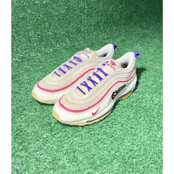 Nike Air Max 97 Air Sprung Cream Sesame Running Shoes Mens Size 8.5 Gym Sneakers - Picture 3 of 9